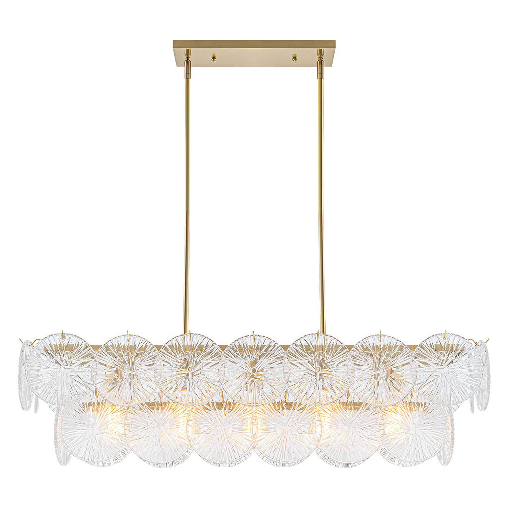 5-Light Modern Linear Chandelier with Sunflower Glass Petals - product image 13 | Zenvolit