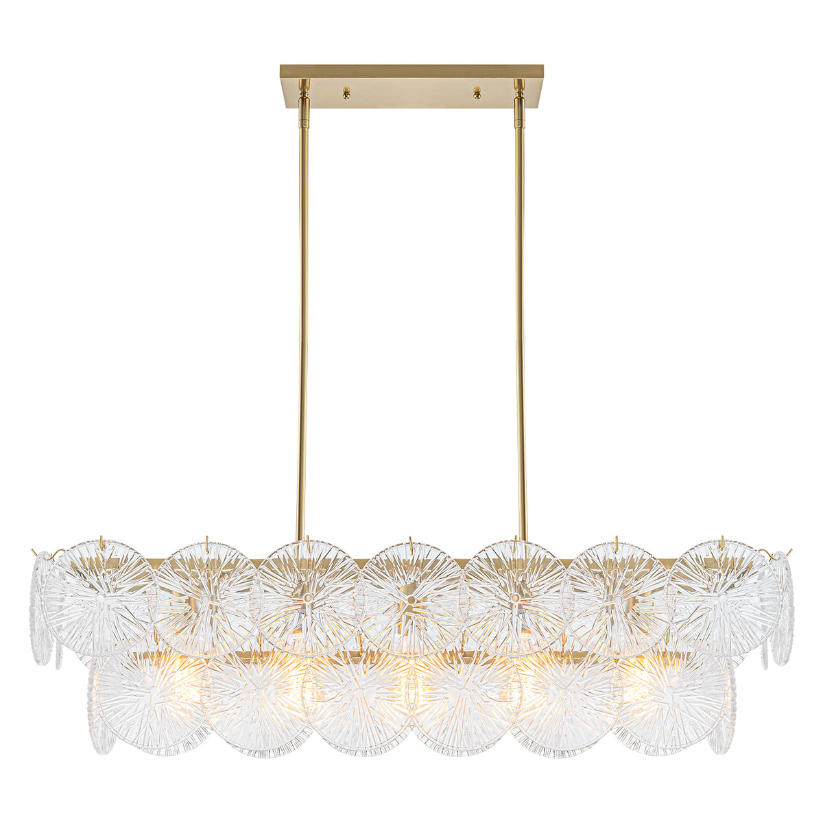 5-Light Modern Linear Chandelier with Sunflower Glass Petals - product image 13 | Zenvolit