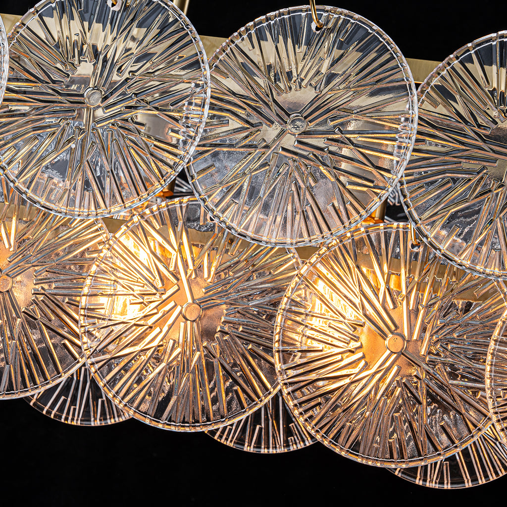 5-Light Modern Linear Chandelier with Sunflower Glass Petals - product image 17 | Zenvolit