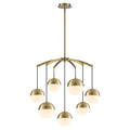 7-Light Modern Gold Chandelier with Half Milky White Glass Globes - product image 6 | Zenvolit