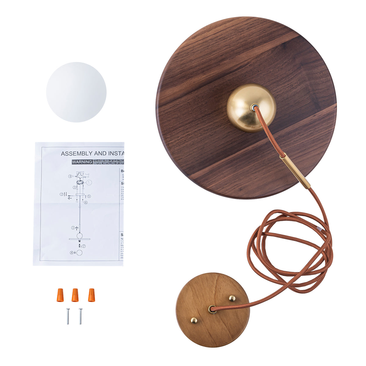 Modern Walnut Flying Saucer Pendant Light for Kitchen Island Lighting - product image 7 | Zenvolit