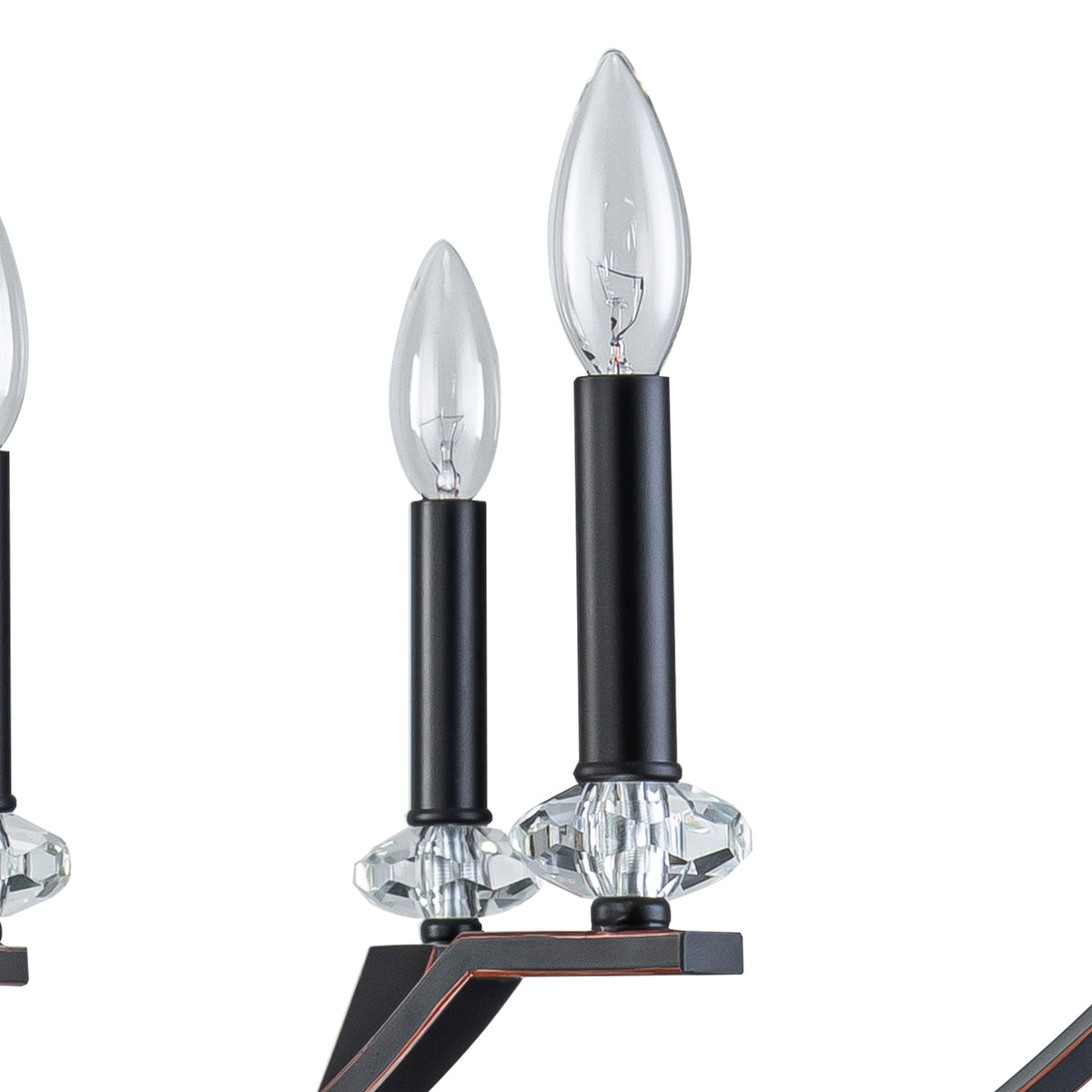 8-Light Industrial Black Chandelier Crystal Accents Adjustable Arms - product image 12 | Zenvolit