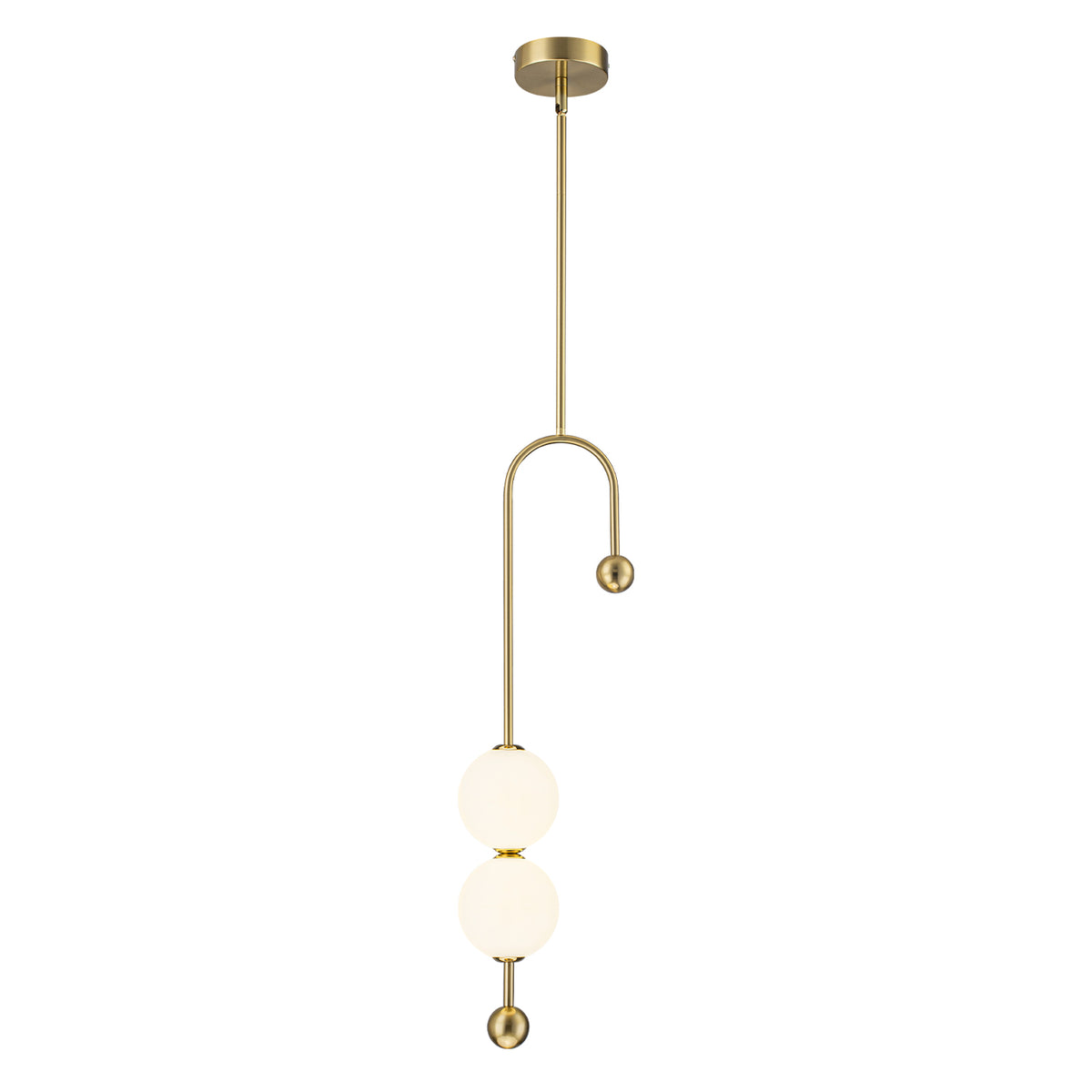 Gold Dual Globe LED Pendant Light Dimmable Modern Hanging Fixture - product image 12 | Zenvolit