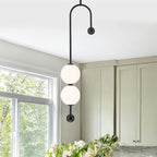 Black Dual Globe LED Pendant Light Dimmable Modern Hanging Fixture - product image 4 | Zenvolit