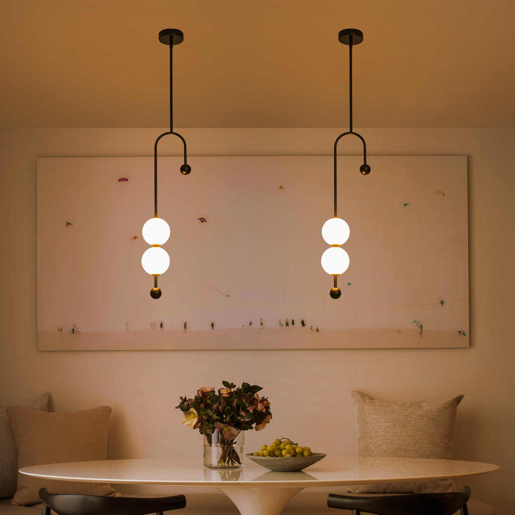 Black Dual Globe LED Pendant Light Dimmable Modern Hanging Fixture - product image 9 | Zenvolit