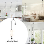 Black Dual Globe LED Pendant Light Dimmable Modern Hanging Fixture - product image 13 | Zenvolit