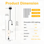 Black Dual Globe LED Pendant Light Dimmable Modern Hanging Fixture - product image 14 | Zenvolit