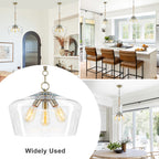 Modern 3-Light Clear Glass Pendant Chandelier for Kitchen Dining Room - product image 1 | Zenvolit
