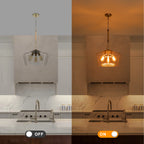 Modern 3-Light Clear Glass Pendant Chandelier for Kitchen Dining Room - product image 3 | Zenvolit