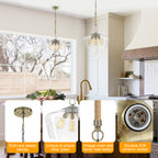 Modern 3-Light Clear Glass Pendant Chandelier for Kitchen Dining Room - product image 4 | Zenvolit
