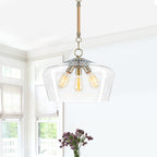 Modern 3-Light Clear Glass Pendant Chandelier for Kitchen Dining Room - product image 6 | Zenvolit