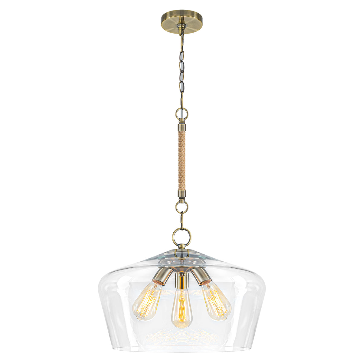 Modern 3-Light Clear Glass Pendant Chandelier for Kitchen Dining Room - product image 7 | Zenvolit