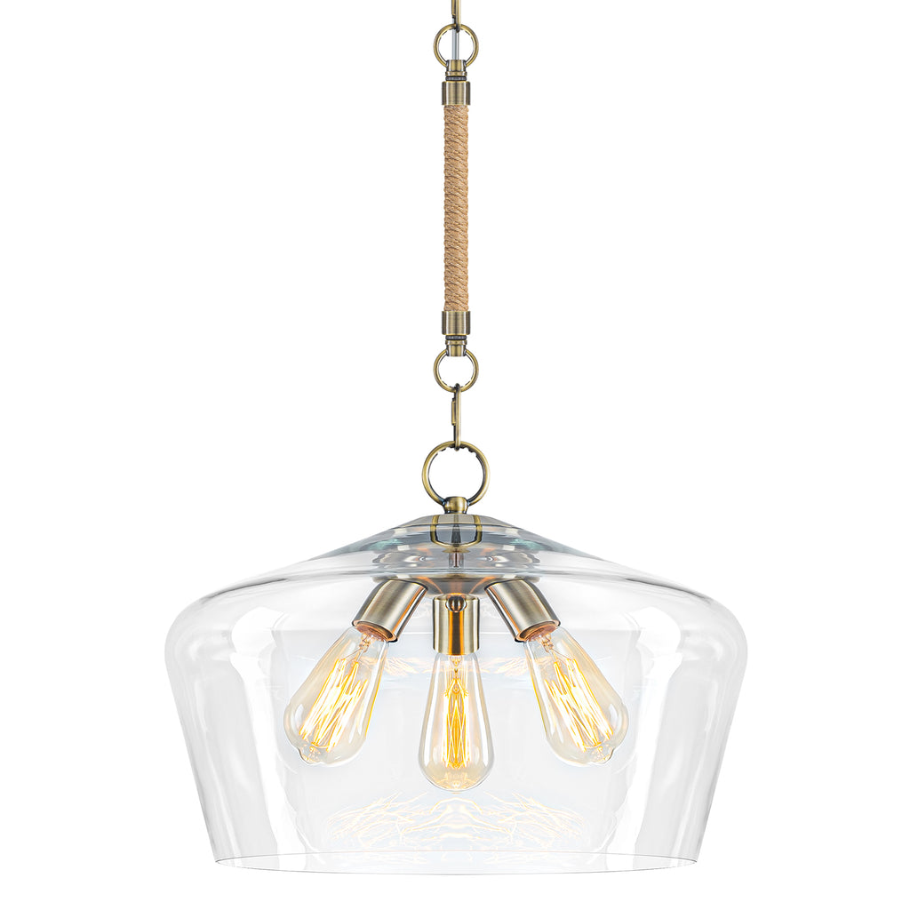 Modern 3-Light Clear Glass Pendant Chandelier for Kitchen Dining Room - product image 8 | Zenvolit