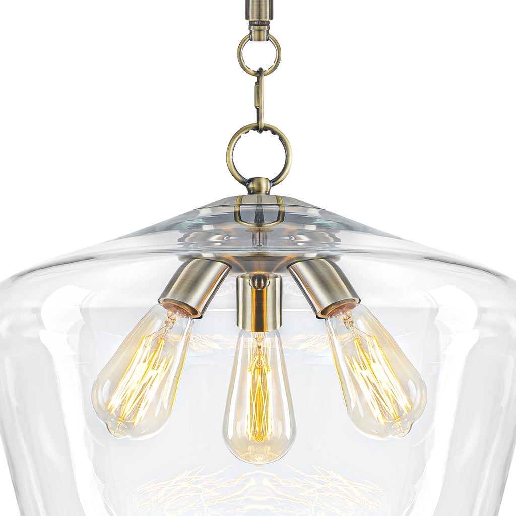 Modern 3-Light Clear Glass Pendant Chandelier for Kitchen Dining Room - product image 9 | Zenvolit