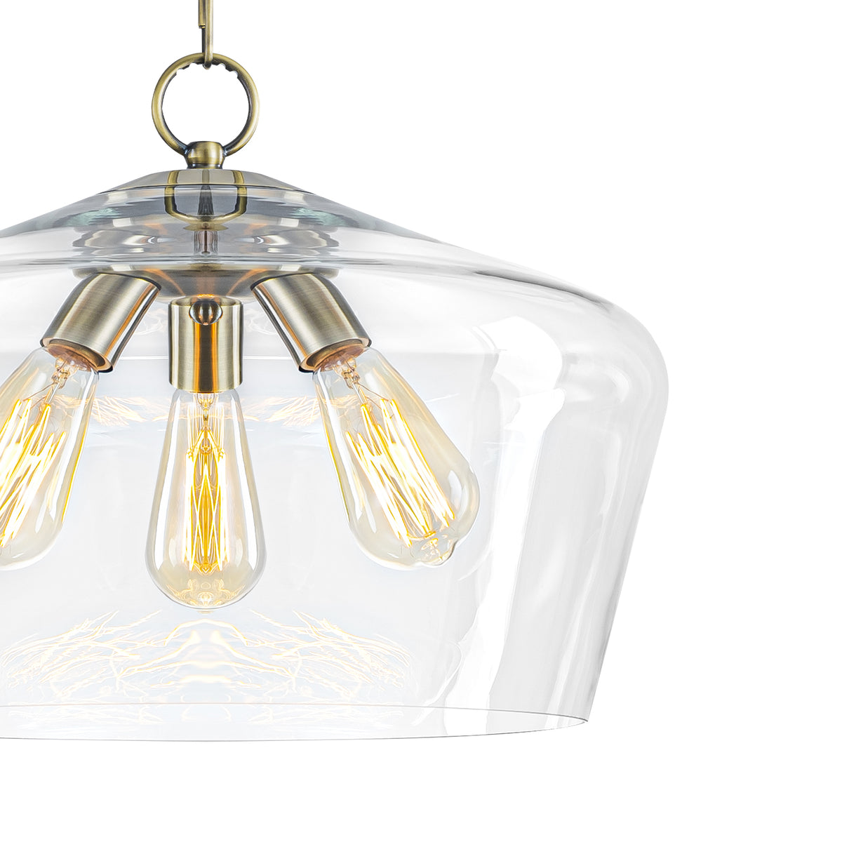 Modern 3-Light Clear Glass Pendant Chandelier for Kitchen Dining Room - product image 10 | Zenvolit