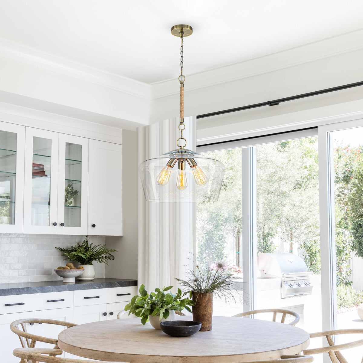 Modern 3-Light Clear Glass Pendant Chandelier for Kitchen Dining Room - product image 15 | Zenvolit