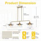 Modern 3-Light Linear Pendant Light with Clear Glass Lampshades - product image 4 | Zenvolit