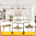 Modern 3-Light Linear Pendant Light with Clear Glass Lampshades - product image 6 | Zenvolit