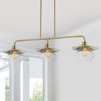 Modern 3-Light Linear Pendant Light with Clear Glass Lampshades - product image 8 | Zenvolit