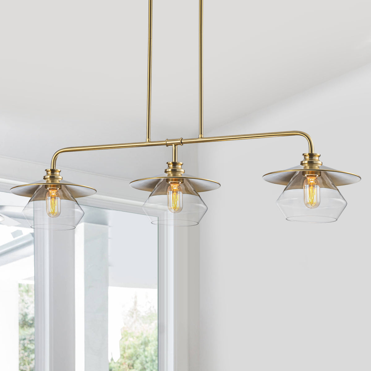 Modern 3-Light Linear Pendant Light with Clear Glass Lampshades - product image 8 | Zenvolit