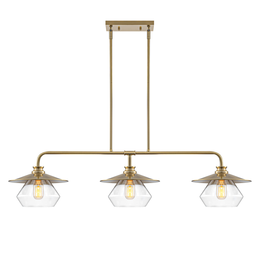 Modern 3-Light Linear Pendant Light with Clear Glass Lampshades - product image 9 | Zenvolit