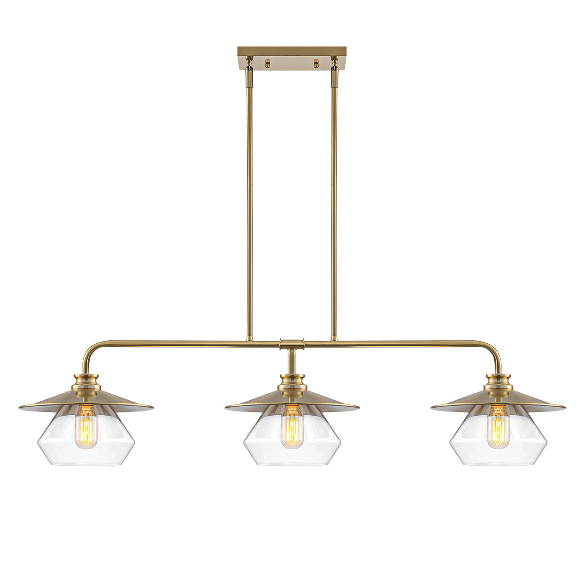 Modern 3-Light Linear Pendant Light with Clear Glass Lampshades - product image 9 | Zenvolit