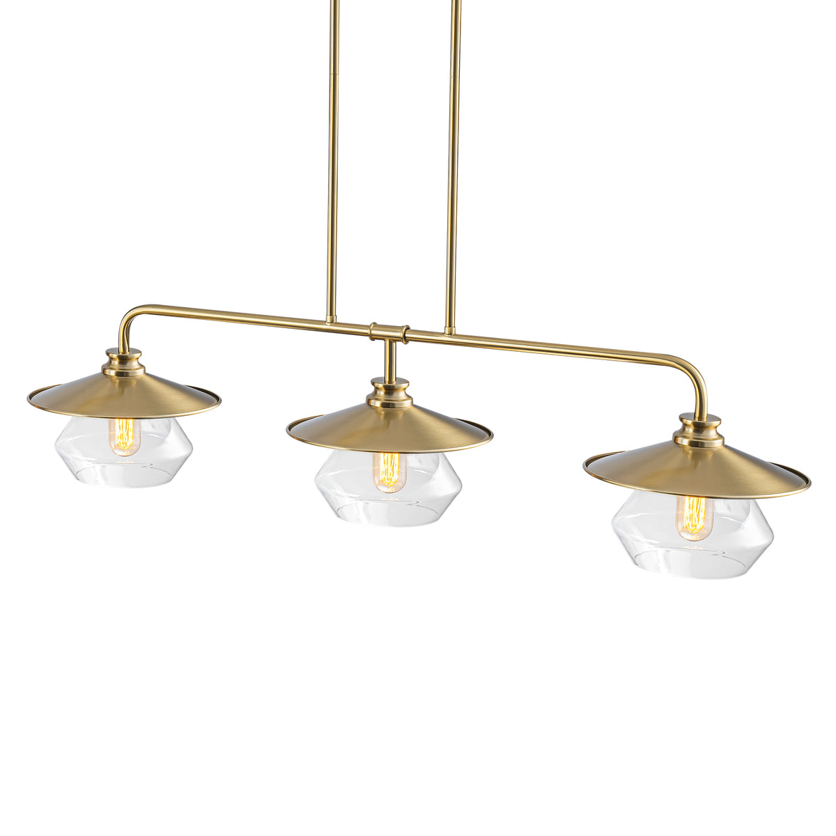 Modern 3-Light Linear Pendant Light with Clear Glass Lampshades - product image 11 | Zenvolit