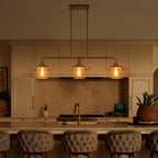Modern 3-Light Linear Pendant Light with Clear Glass Lampshades - product image 15 | Zenvolit