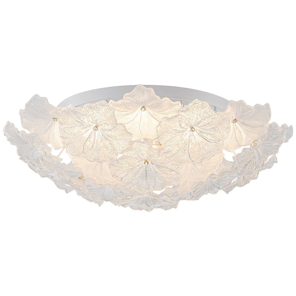 23.6 inch LED Flush Mount Ceiling Light with Clear and Frosted Glass Petal Design And Triac Dimmable - product image 18 | Zenvolit