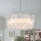 Modern LED Chandelier Clear & Frosted Glass Floral Petals Dimmable - product image 1 | Zenvolit