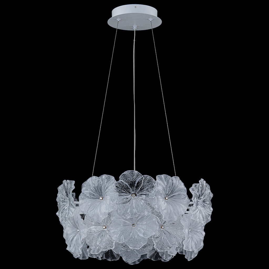 Modern LED Chandelier Clear & Frosted Glass Floral Petals Dimmable - product image 2 | Zenvolit