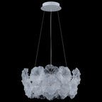 Modern LED Chandelier Clear & Frosted Glass Floral Petals Dimmable - product image 2 | Zenvolit