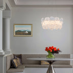 Modern LED Chandelier Clear & Frosted Glass Floral Petals Dimmable - product image 4 | Zenvolit