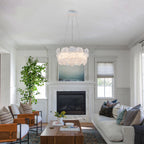 Modern LED Chandelier Clear & Frosted Glass Floral Petals Dimmable - product image 6 | Zenvolit