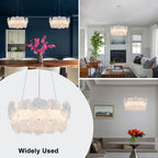 Modern LED Chandelier Clear & Frosted Glass Floral Petals Dimmable - product image 8 | Zenvolit