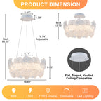 Modern LED Chandelier Clear & Frosted Glass Floral Petals Dimmable - product image 9 | Zenvolit