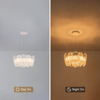 Modern LED Chandelier Clear & Frosted Glass Floral Petals Dimmable - product image 10 | Zenvolit