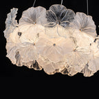 Modern LED Chandelier Clear & Frosted Glass Floral Petals Dimmable - product image 12 | Zenvolit