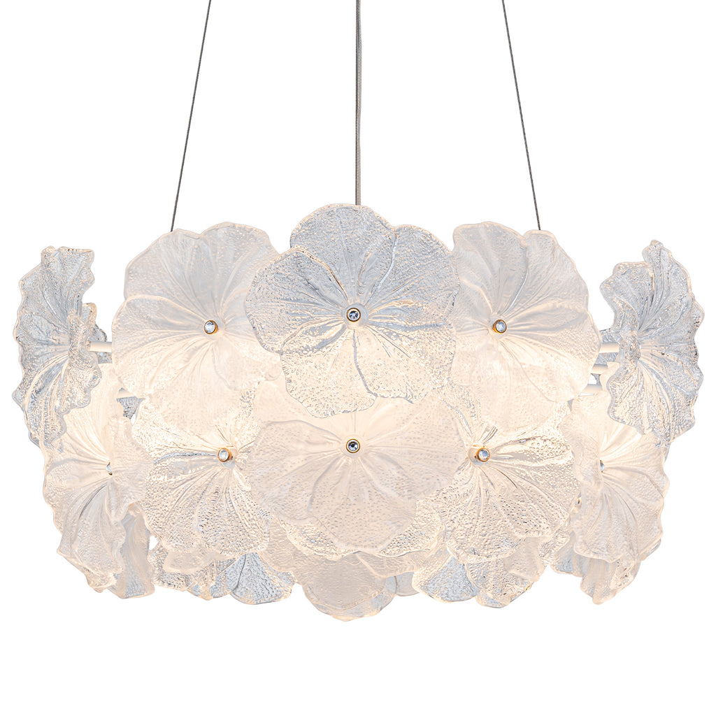 Modern LED Chandelier Clear & Frosted Glass Floral Petals Dimmable - product image 16 | Zenvolit