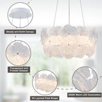 Modern LED Chandelier Clear & Frosted Glass Floral Petals Dimmable - product image 18 | Zenvolit