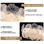Modern LED Chandelier Clear & Frosted Glass Floral Petals Dimmable - product image 19 | Zenvolit