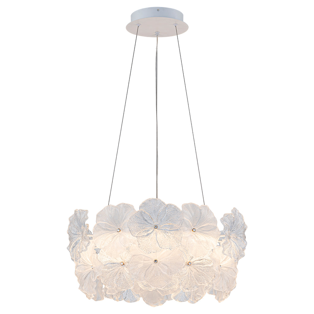 Modern LED Chandelier Clear & Frosted Glass Floral Petals Dimmable - product image 20 | Zenvolit