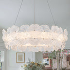 Modern LED Chandelier Clear & Frosted Glass Floral Petals Dimmable - product image 1 | Zenvolit