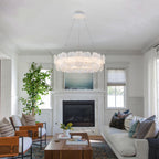 Modern LED Chandelier Clear & Frosted Glass Floral Petals Dimmable - product image 6 | Zenvolit