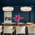 Modern LED Chandelier Clear & Frosted Glass Floral Petals Dimmable - product image 7 | Zenvolit