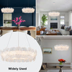 Modern LED Chandelier Clear & Frosted Glass Floral Petals Dimmable - product image 8 | Zenvolit