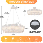 Modern LED Chandelier Clear & Frosted Glass Floral Petals Dimmable - product image 9 | Zenvolit