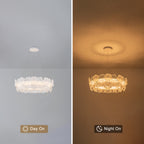 Modern LED Chandelier Clear & Frosted Glass Floral Petals Dimmable - product image 11 | Zenvolit