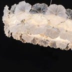 Modern LED Chandelier Clear & Frosted Glass Floral Petals Dimmable - product image 13 | Zenvolit