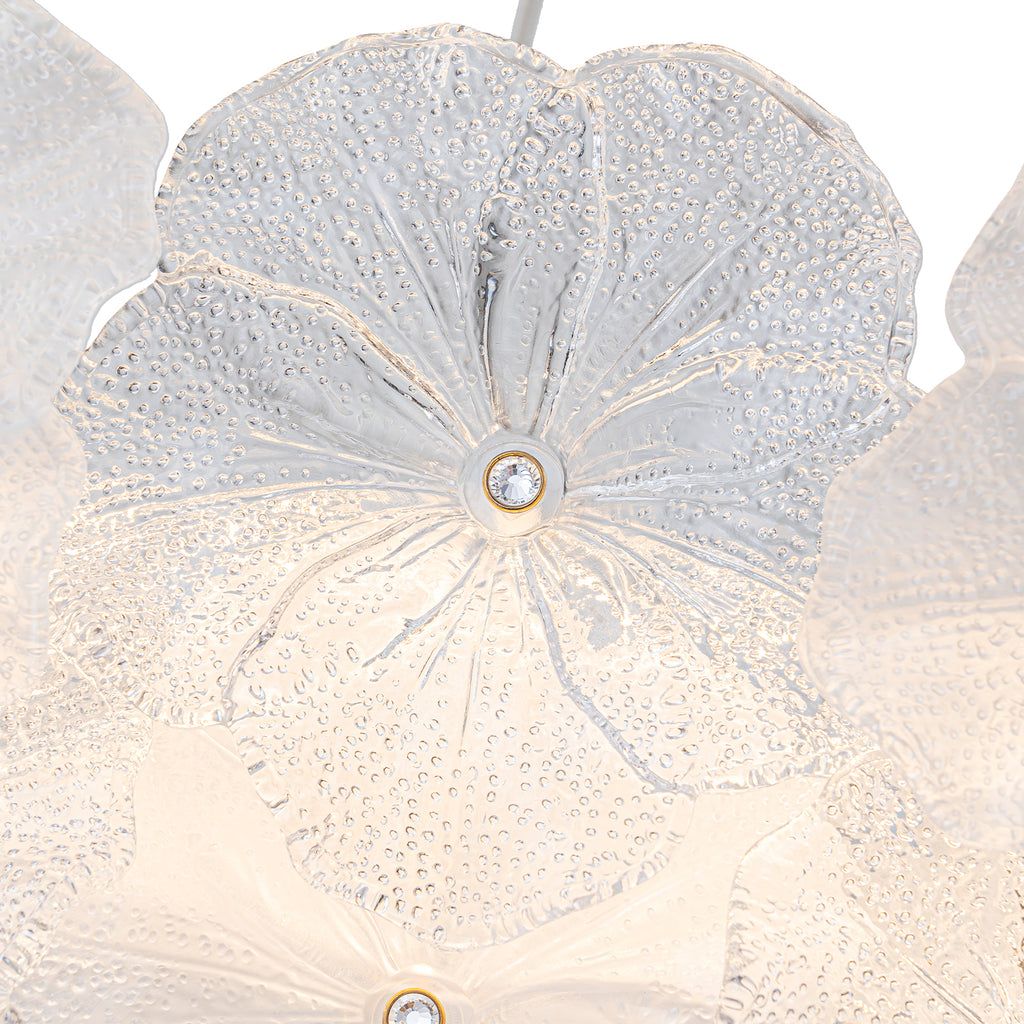 Modern LED Chandelier Clear & Frosted Glass Floral Petals Dimmable - product image 16 | Zenvolit